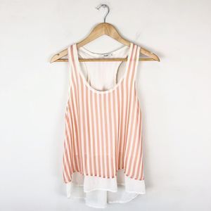 Papaya Chiffon Layered Tank Top
